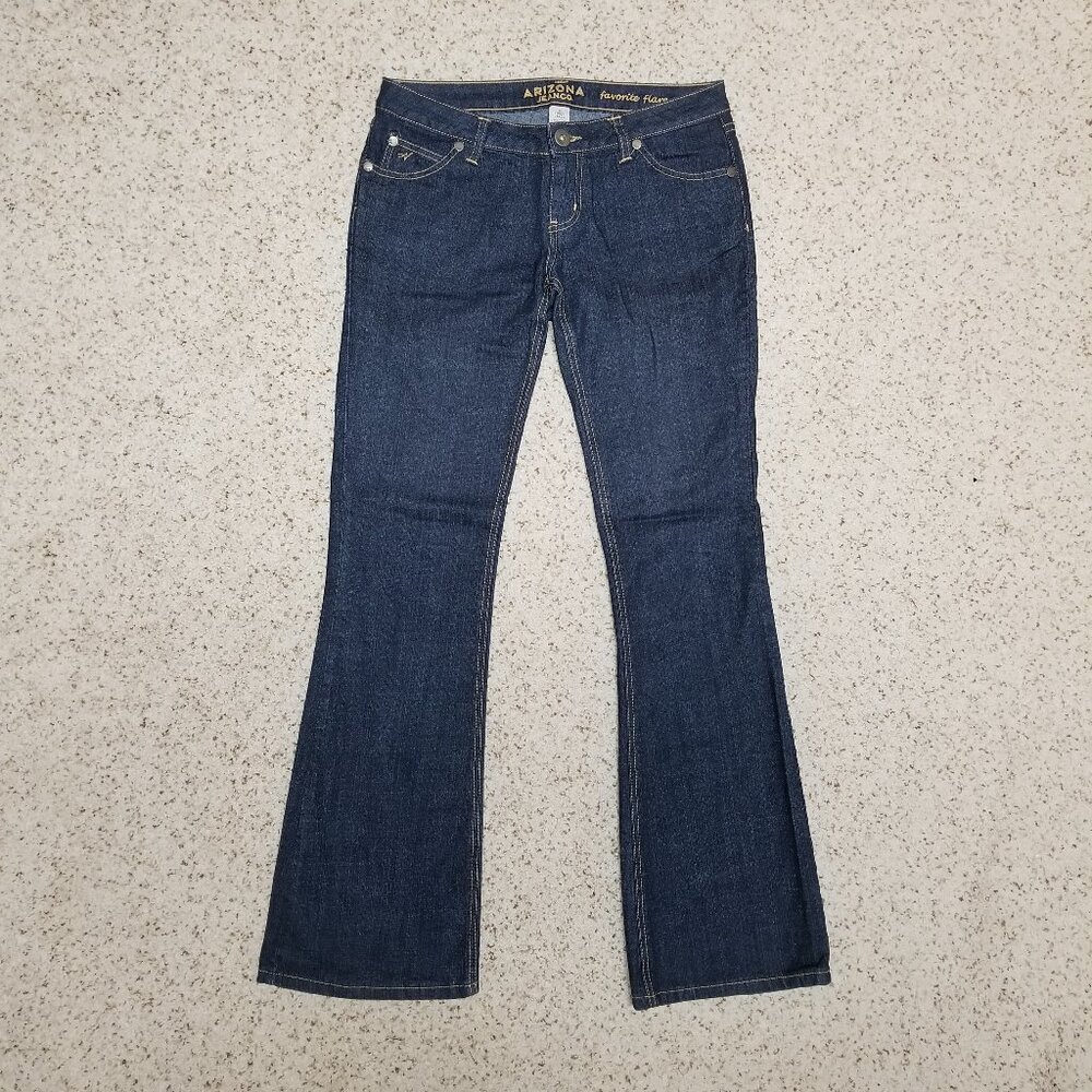 Arizona Dark Blue Low Rise Flared Jeans
